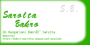 sarolta bakro business card